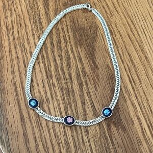 Elegant Silver Necklace with Floral Accents